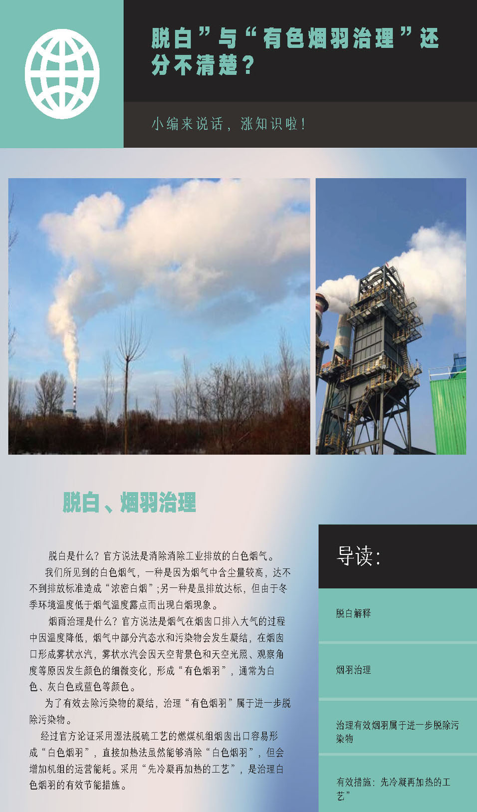 脱白”与“有色烟羽治理”还分不清楚？